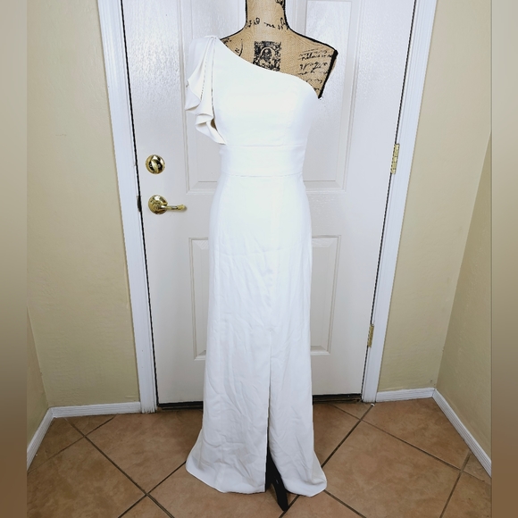 After Six Dresses & Skirts - AFTER SIX Bowed One-Shoulder Trumpet Gown